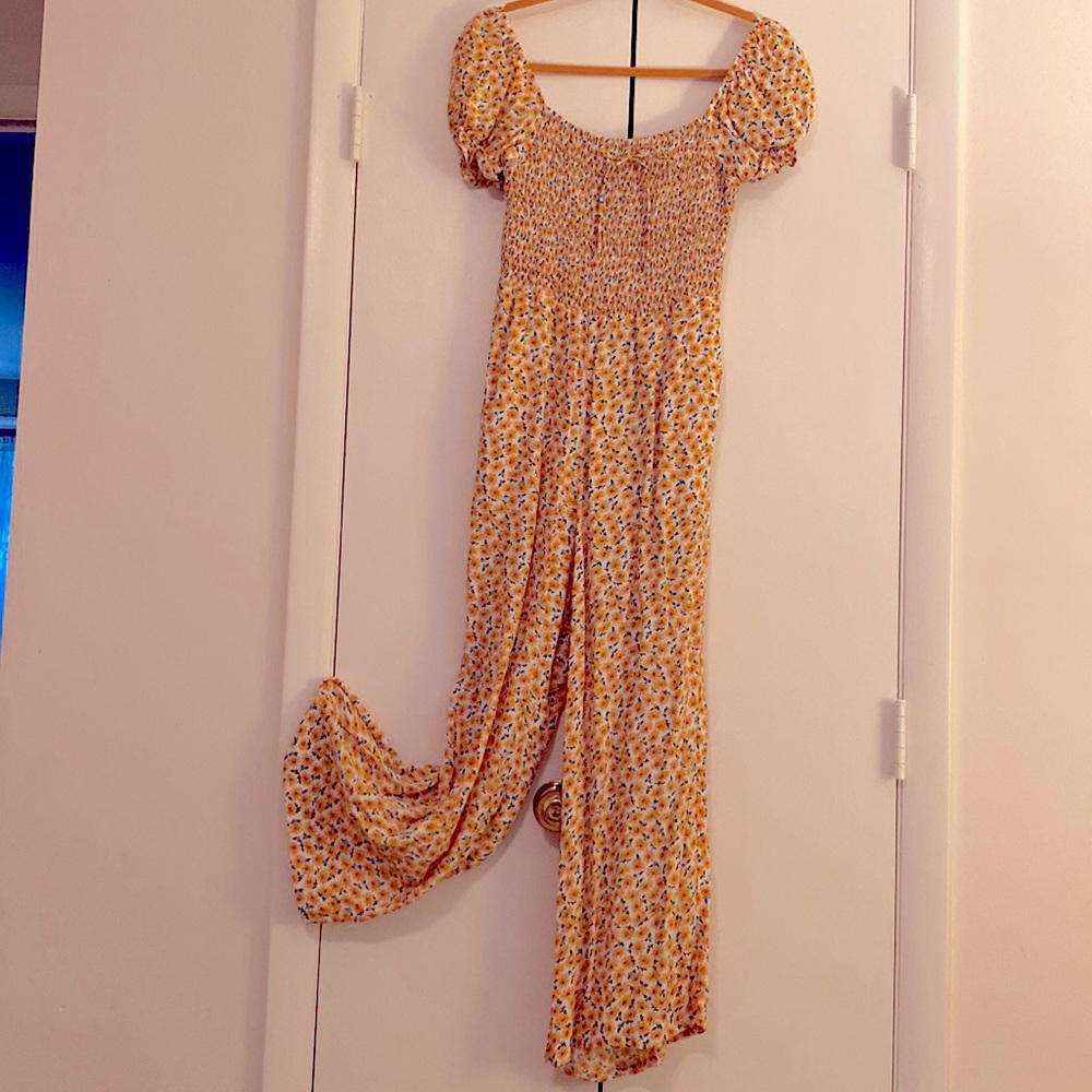 Anthropologie Faithfull The Brand Lazlo Smocked Jumpsuit View 6